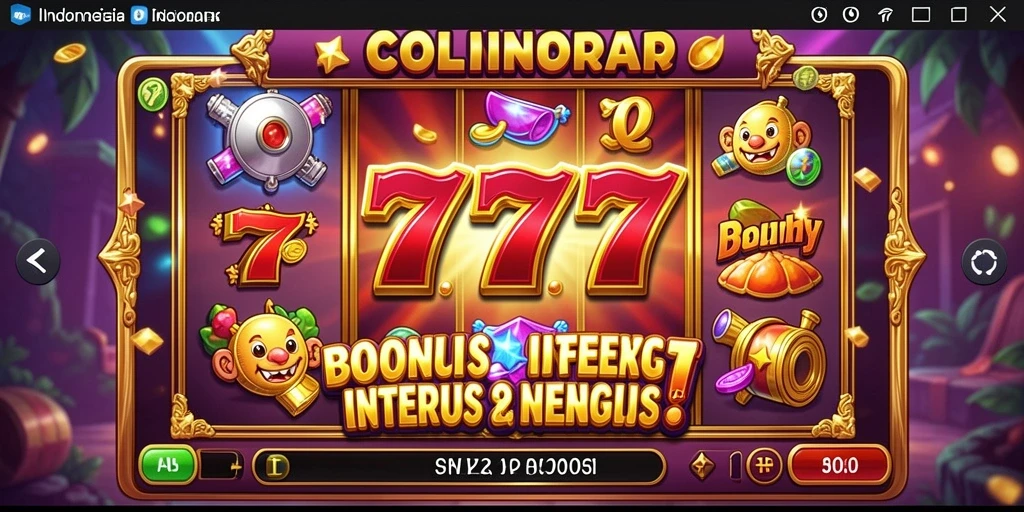 Tampilan mesin slot klasik yang penuh warna.